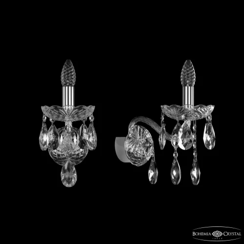 Бра 1413B/1/165/XL Ni Bohemia Ivele Crystal без плафона на 1 лампа, основание прозрачное никель в стиле классический sp